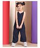 BaawRi Sleeveless Polka Dots Printed Jumpsuit - Navy Blue