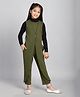 BaawRi Cotton French Terry Sleeveless Solid Jumpsuit - Olive Green