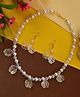 Kamule Petals Embellished Beaded Necklace Set - White