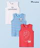 HoneyHap Disney Single Jersey Knit Sleeveless Vests With Lion King Graphics Pack of 3 - Red Blue & White