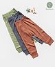 Cocoon Care Pack Of 3 Bamboo Cotton Solid Pajamas - Pink Sage Green & Granite Blue