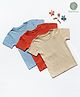 Cocoon Care Pack Of 3 Bamboo Cotton Half Sleeves Solid Tees - Blue Orange Brown