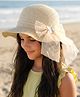 Pine Kids Straw Hat With Butterfly Applique Beige - Diameter 17 cm