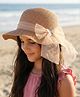 Pine Kids Straw Hat With Butterfly Applique Brown - Diameter 17 cm