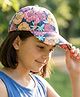 Pine Kids Cotton Baseball Cap With Floral Print - Navy Blue