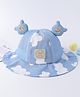 Babyhug Bucket Hat with Cow Print & Ear Applique Light Blue - Diameter 56 cm