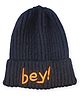 Priaansha Creation Bey Text Designed Hat - Black