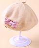 Priaansha Creation Bow Applique Designed Beret Cap - Beige