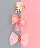 KIDLINGSS Set Of 3 Unicorn & Bow Applique Hair Clips - Peach