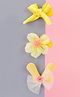 KIDLINGSS Set Of 3 Knot Flower & Bow Hair Clips - Yellow