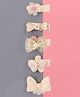KIDLINGSS Pack Of 5 Bow & Flower Hair Clips - Beige