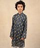 Anthrilo 100% Organic Cotton Full Sleeves Floral Printed Kurta - Blue