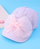 Babyhug Free Size Baseball Cap With Bow Applique - Purple