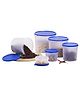 Varmora Magnum Round Plastic Container Set, 6-Pieces, Blue