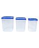 Varmora Glory Square Container Set ,Blue, 3 Pieces
