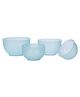 VARMORA Plastic Mixing Bowl Plastic Transparent Blue Mixing Bowl - Set of 4