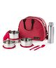 Varmora Homeware SS Family Lunch Box Set With Insulated Bag - Raspberry Pink