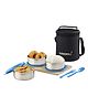 Varmora Homeware  Trio Stainless Steel Insulated Lunch Box 3 Containers Lunch Bag Included - Blue