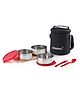 Varmora  Trio Stainless Steel Insulated Lunch Box 3 Containers Lunch Bag Included - Raspberry Pink