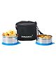 Varmora Homeware SS Executive  Set of 2 Stainless Steel Lunch Box For Office Insulated Carry Bag Included - Blue