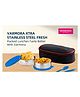 Varmora Homeware  Xtra Fresh Leak Proof Stainless Steel Lunch Box 2 Containers With Spoons - Blue