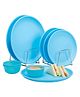 Varmora Plastic Dinner Set -  Set of 9  Sky Blue