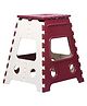 VARMORA Folding Stool - Lightweight & Portable Ergonomic Handle Sturdy Design Stool - Maroon