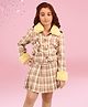 Cutecumber Full Sleeves Checked Shirt Style Top With  Coordinating Skirt Set - Yellow