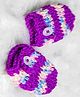Knits & Knots Woollen Blend Striped Handmade Mittens - Purple & Multi Colour