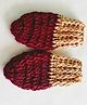 Knits & Knots Woollen Blend Colour Blocked Handmade Mittens - Brown & Beige