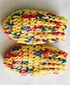 Knits & Knots Woollen Blend Abstract Design Handmade Mittens - Multi Colour