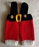 Knits & Knots Buckle & Belt Designed Handmade Dungaree - Red & Black