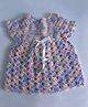 Knits & Knots Handmade Half Sleeves Self Designed Dress - Multi Colour