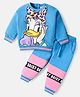 Babyhug Disney Terry Knit Full Sleeves T-Shirt & Lounge Pant Set With Daisy Duck Graphics - Blue & Pink