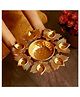 Ikkasa Traditional Golden Lotus Decorative Urli Bowl - Floating Flowers & Diya Pots