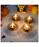 Ikkasa Decorative Golden Brass Diya Pots for Decor - Set of 2