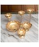 Ikkasa Divine Lotus Golden Urli & Diya Stand - Set of 6
