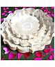 Ikkasa Festive Floral White Lotus Platters & Urli with Gold Design - Set of 3