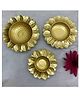 Ikkasa Floral Themed Golden Urli Accents - Set of 3