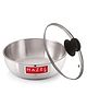 HAZEL Aluminium Induction Tasra/Cooking Pot (Tapeli, Bhagona) 1250 ml with Lid, 19 cm | Durable Tasra for Quick Heating on Induction