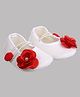 Daizy Floral Designed Slip On Booties - White