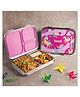 Basil Stainless Steel  3 Compartment Bento Lunch Box for Kids - Pink Unicorn