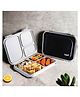 Basil Stainless Steel  3 Compartment Bento Lunch Box for Kids - Black