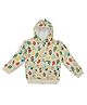 A Toddler Thing 100% Cotton Full Sleeves Floral & Birds Printed Quilted Hooded Jacket - Cream