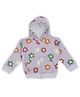 A Toddler Thing 100% Cotton Full Sleeves Floral Printed Quilted Hoodie - Lavender