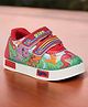 Lil Lollipop Dinosaur Applique Detailed Velcro Closure Shoes - Red