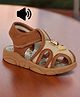 Lil Lollipop Lion Applique Detailed Velcro Closure Musical Sandals - Brown