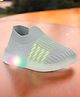 Lil Lollipop Mesh Detailed Striped Design Slip On LED Shoes - Grey