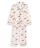 The Boo Boo Club 100% Cotton Full Sleeves Kangaroo Printed Coordinating Night Suit Set - Beige