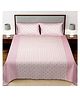 Kuber Industires Leaf Design Pure Cotton Soft Light Weight Double Bedsheet With 2 Pillow Cover (Pink)-HS_38_KUBMART21129